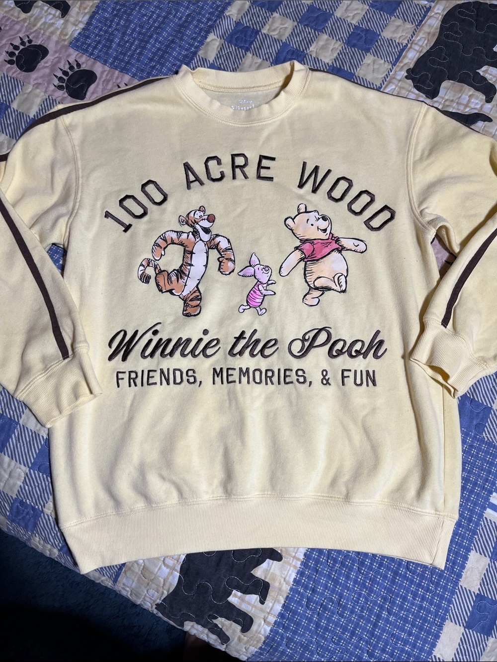 Disney Winnie the Pooh Pale Yellow Crewneck Sweatshirt